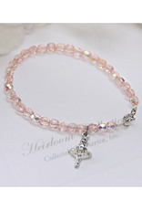 Dance Ballerina Pink Crystal Bracelet 6"