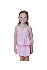 Design History Pink Stripe Scallop Skirt Set