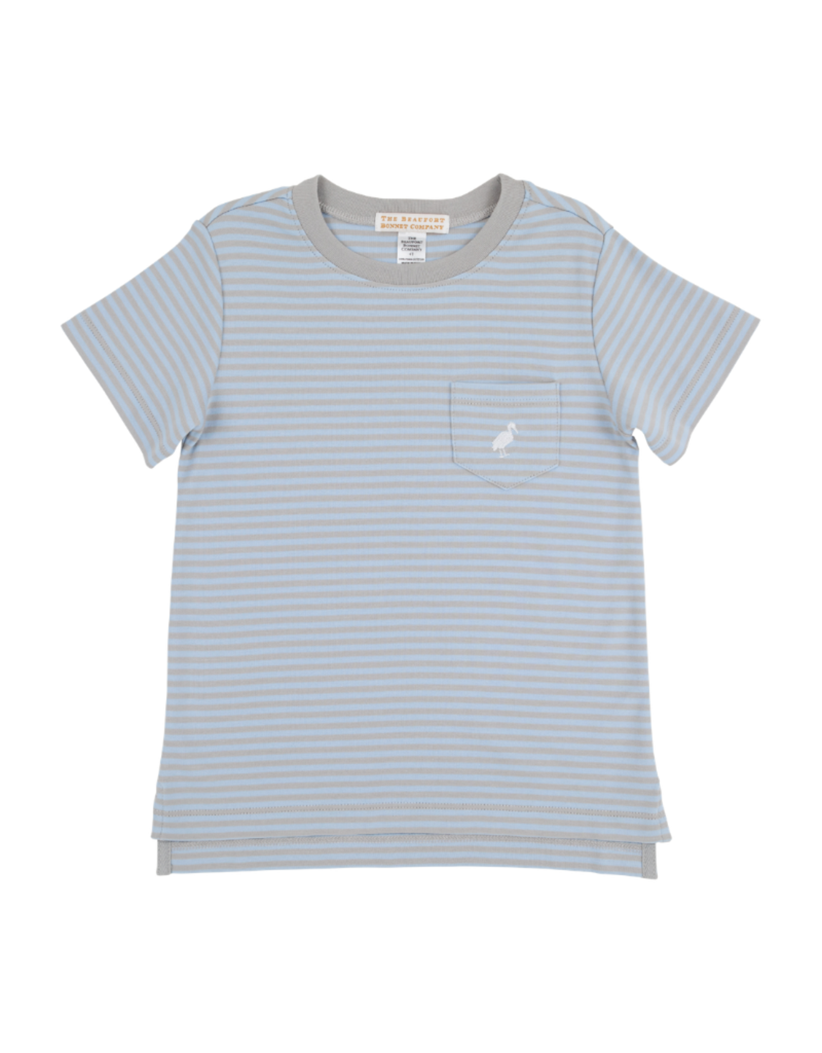 The Beaufort Bonnet Company Carter Crewneck, Blue and Grantley Gray Stripe