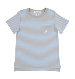 The Beaufort Bonnet Company Carter Crewneck, Blue and Grantley Gray Stripe