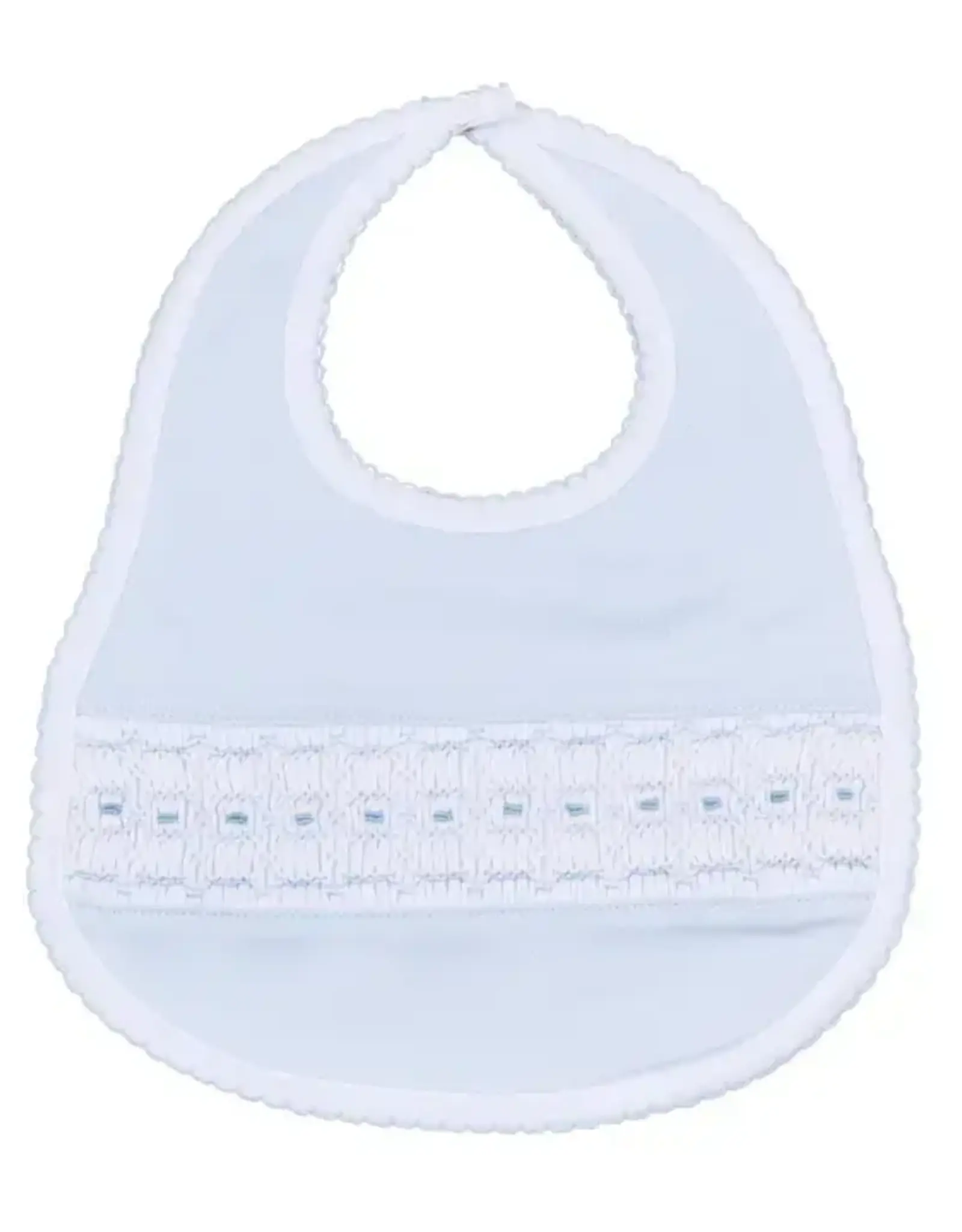 Magnolia Baby Landry Smocked Bib, Light Blue NB