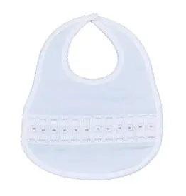 Magnolia Baby Landry Smocked Bib, Light Blue NB