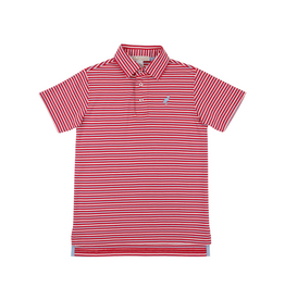 The Beaufort Bonnet Company Prim and Proper Polo SS, Red and Blue Sumner County Stripe