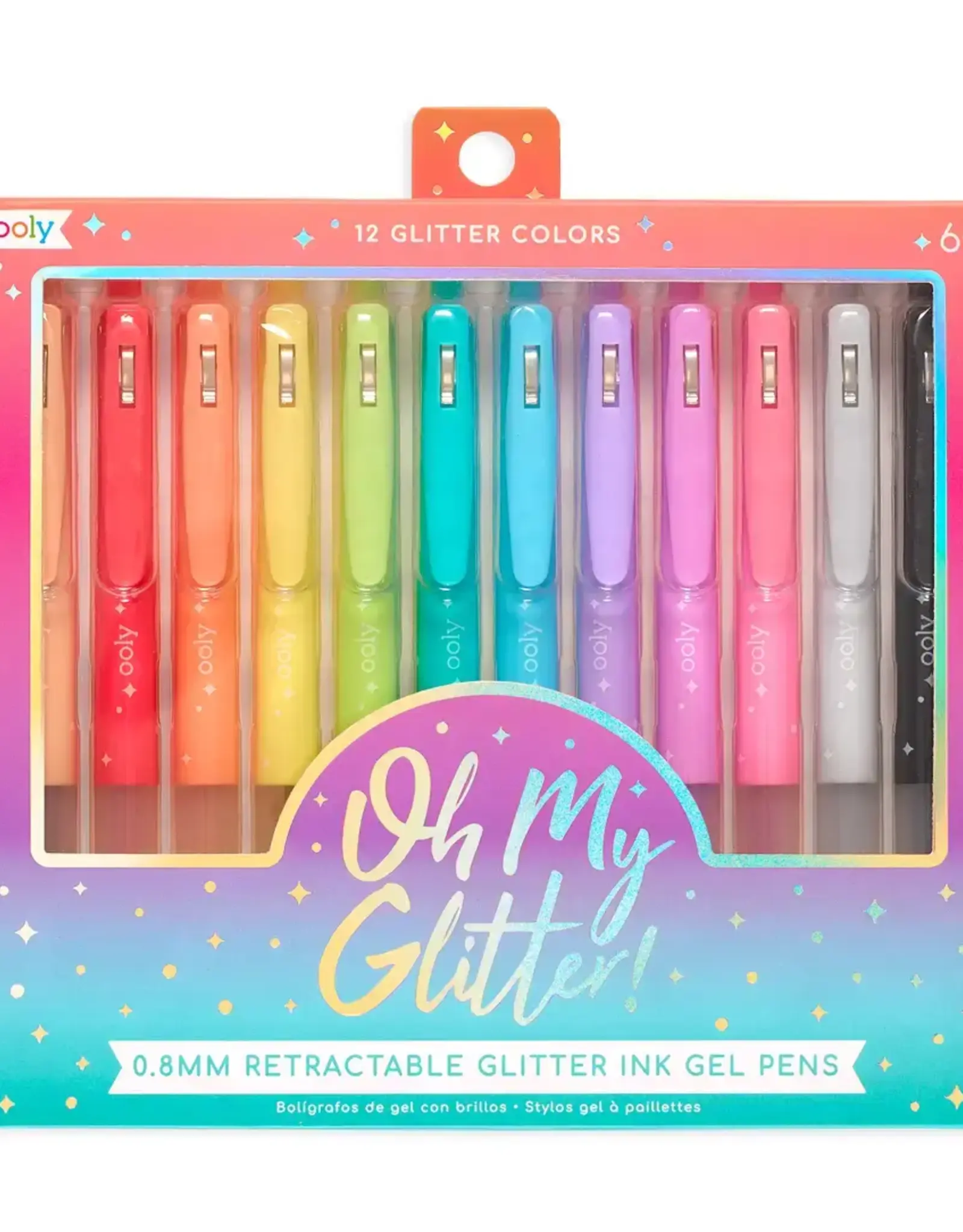 OOLY Oh My Glitter! Retractable Glitter Gel Pens - Set of 12