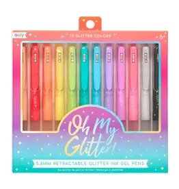 OOLY Oh My Glitter! Retractable Glitter Gel Pens - Set of 12