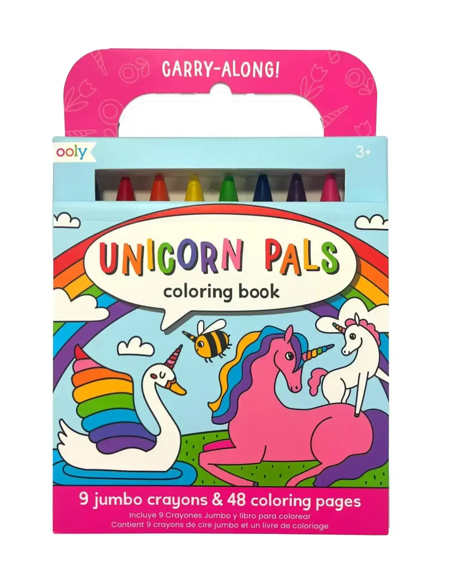 OOLY Carry Along Crayons & Coloring Book Kit, Unicorn Pals