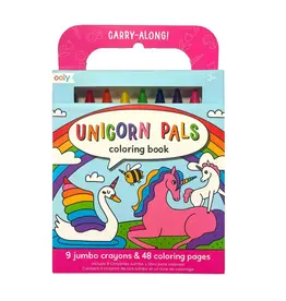 OOLY Carry Along Crayons & Coloring Book Kit, Unicorn Pals