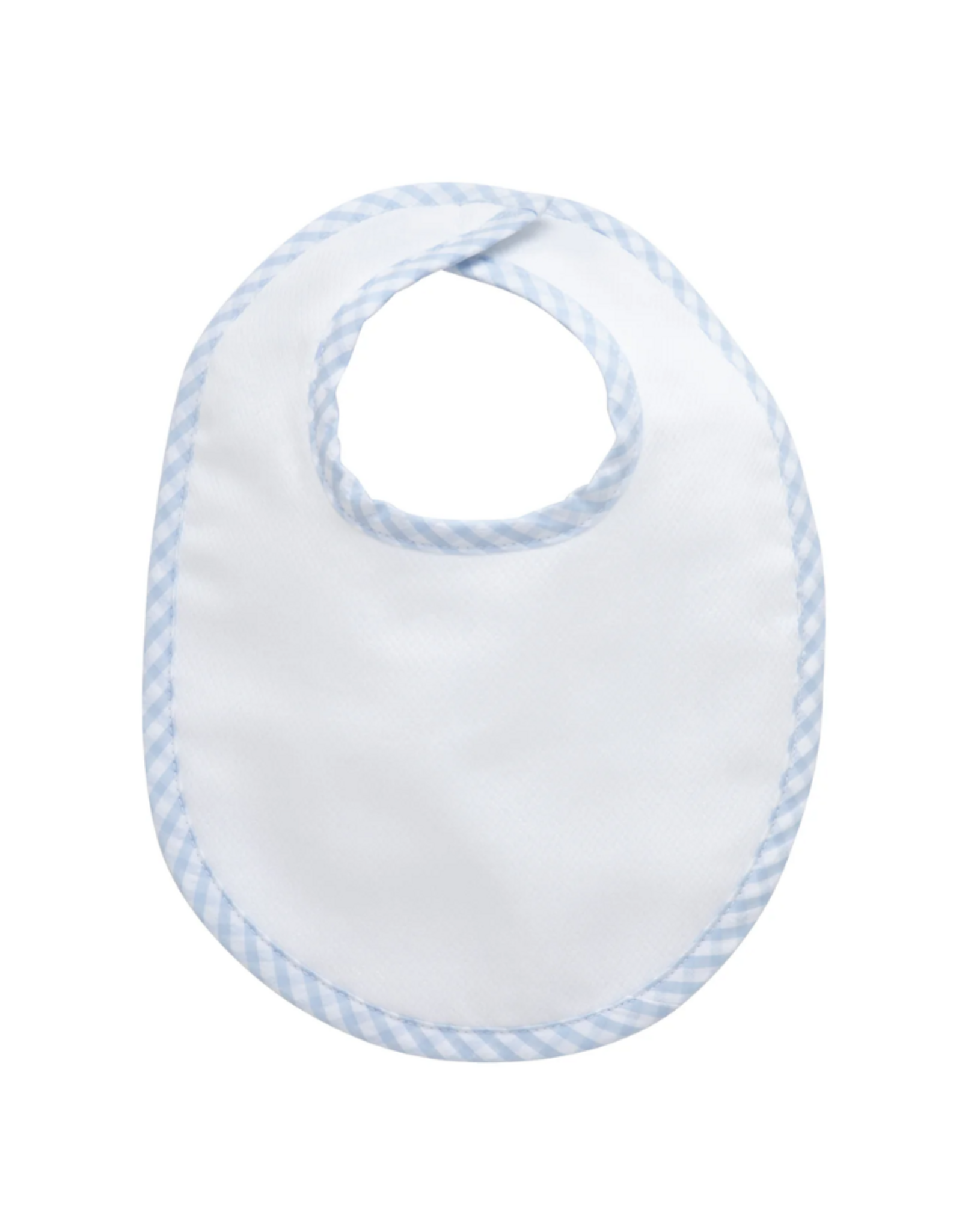 3 Marthas Big Check Basic Bib, Blue