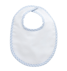 3 Marthas Big Check Basic Bib, Blue