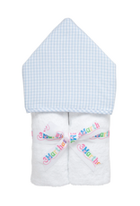 3 Marthas Big Check Everykid Towel, Blue