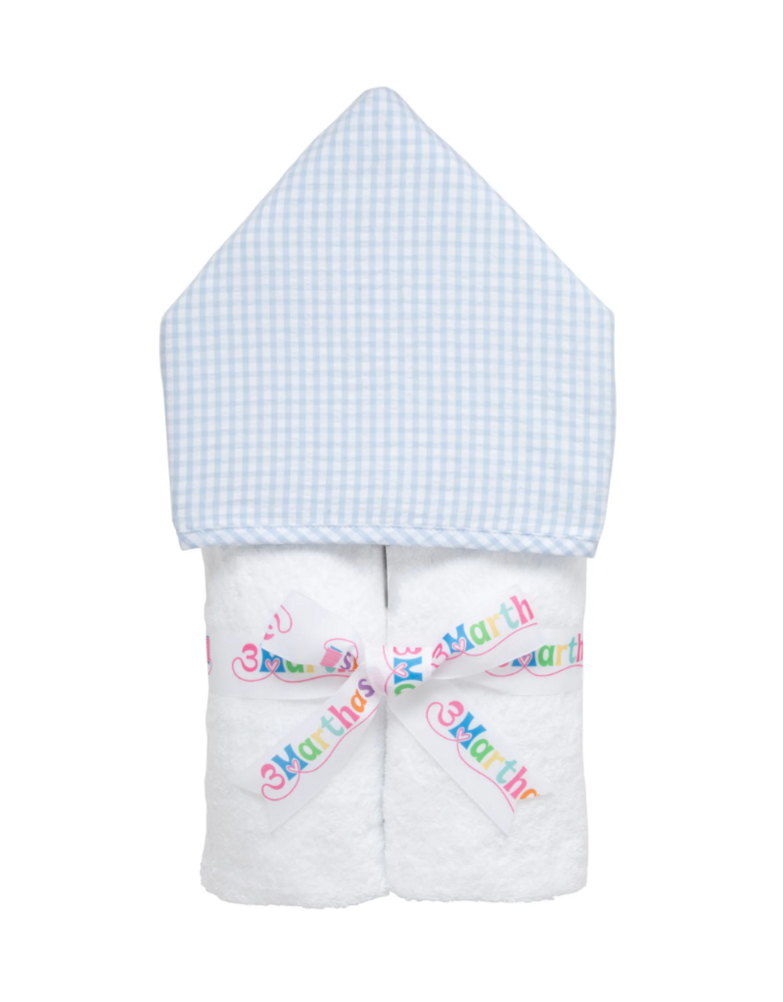 3 Marthas Big Check Everykid Towel, Blue