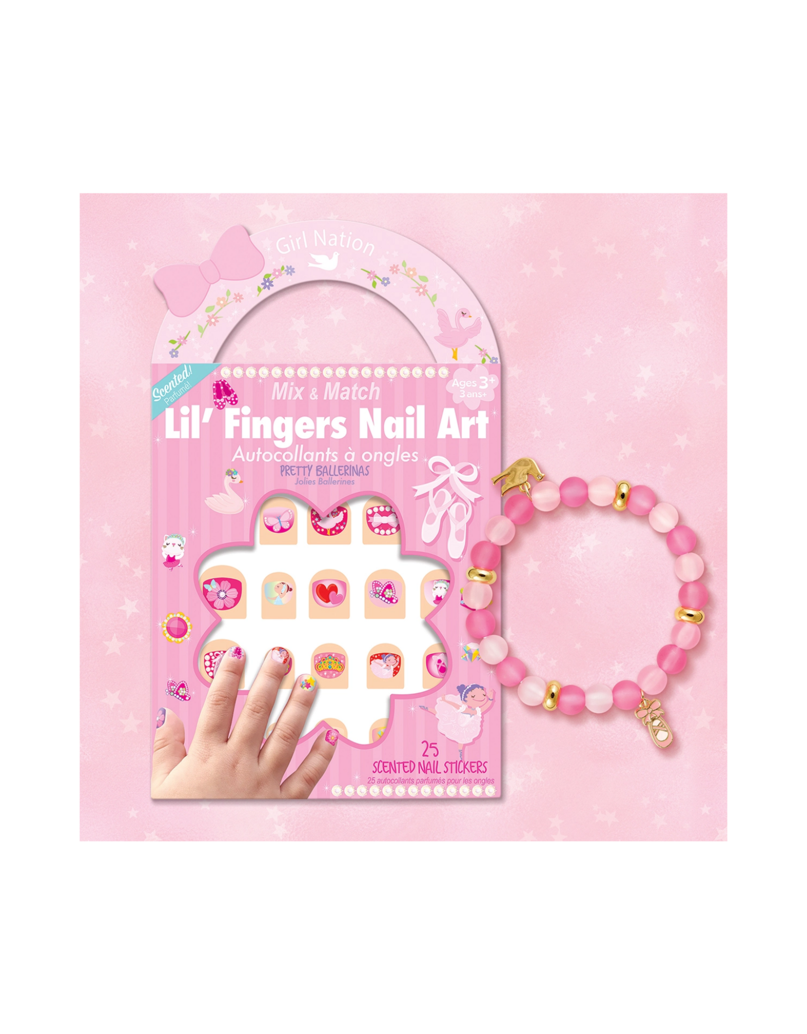 The Piggy Story Inc. Ballet Bracelet and Nail Sticker Gift Pack