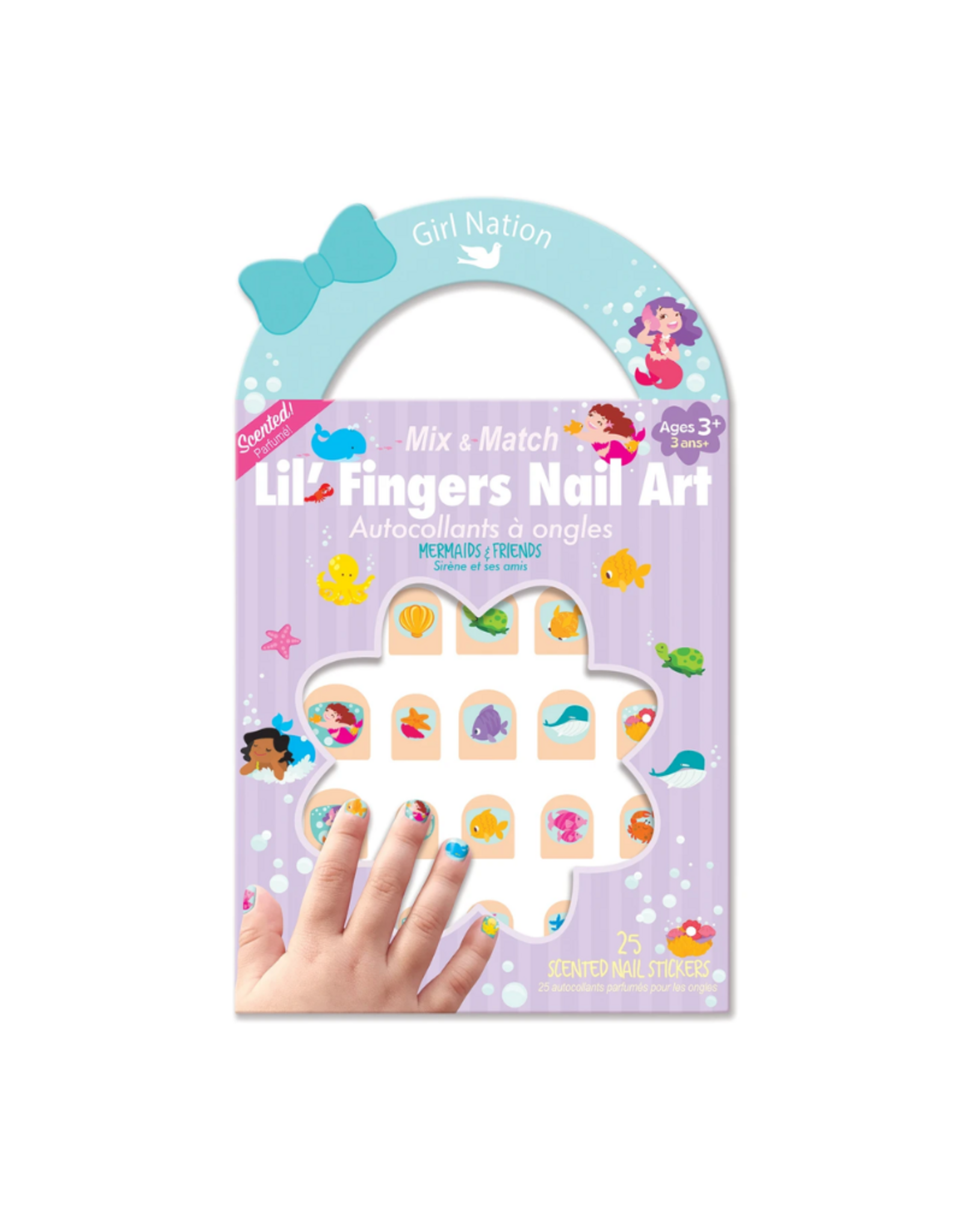 The Piggy Story Inc. Lil' Fingers Nail Art Stickers, Mermiads & Friends