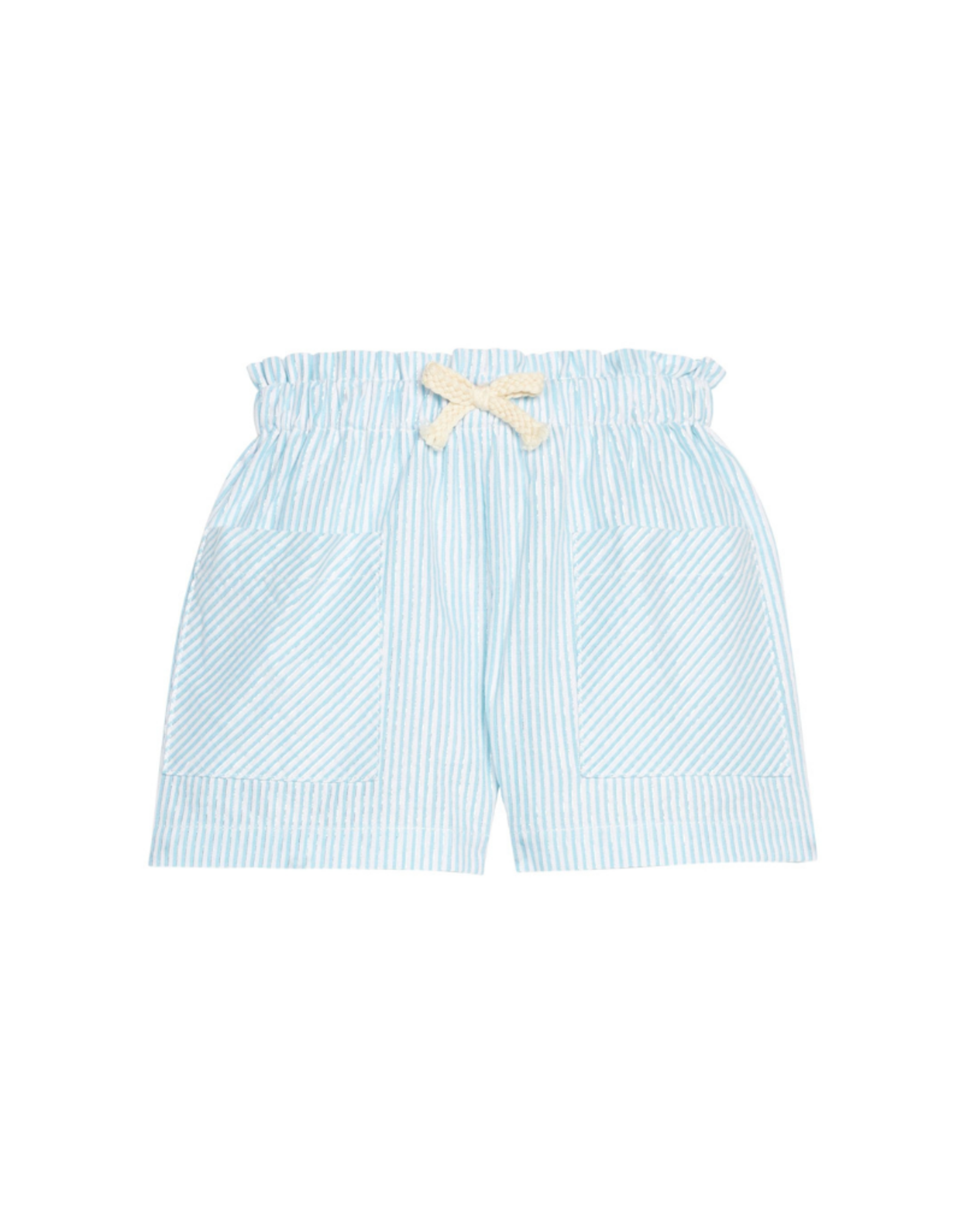 Bisby Patch Pocket Shorts, Aqua Sparkle Seersucker