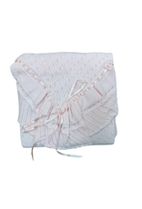 Feltman Brothers Pink w Pink  Ribbon Pointelle Knit Blanket