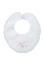 Feltman Brothers Vintage Bow Collection Lace Trim White Bib