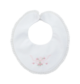 Feltman Brothers Vintage Bow Collection Lace Trim White Bib