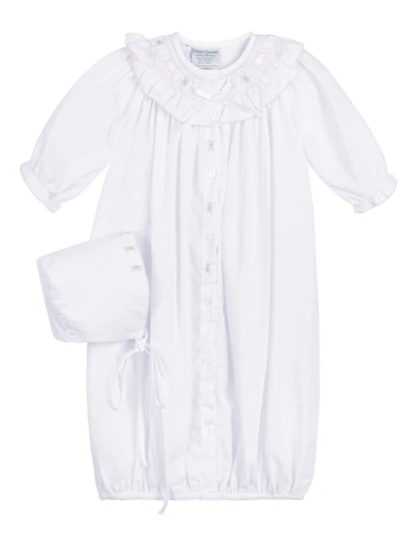 Feltman Brothers Ribbon Ruffle Smocked Gown w/Bonnet
