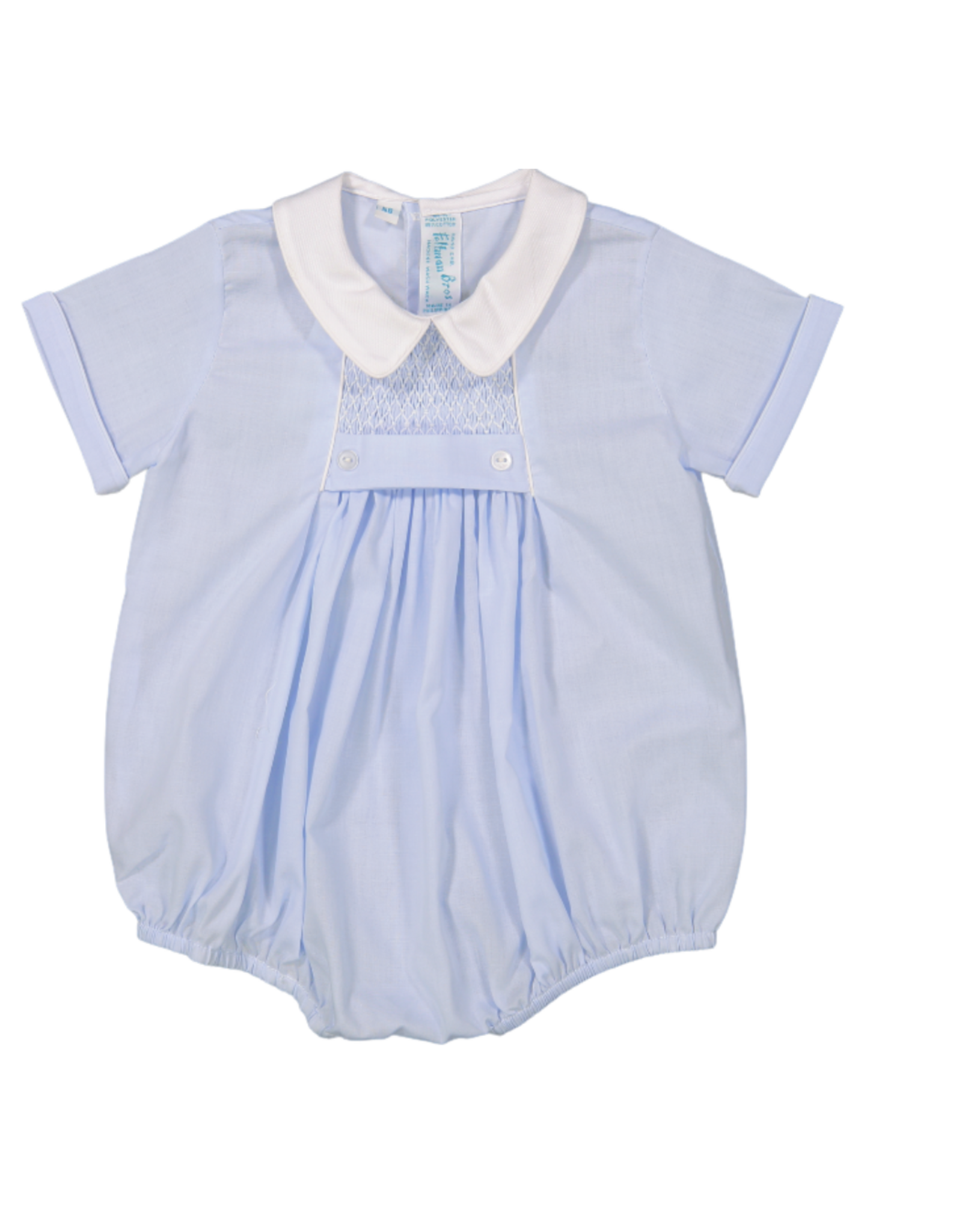 Feltman Brothers Chevron Smocked Creeper, Blue