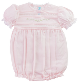 Feltman Brothers Floral Bullions And Lace Romper Pink