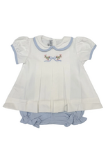 Sweet Dreams Blue Bows and Buds Bloomer Set