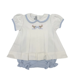 Sweet Dreams Blue Bows and Buds Bloomer Set