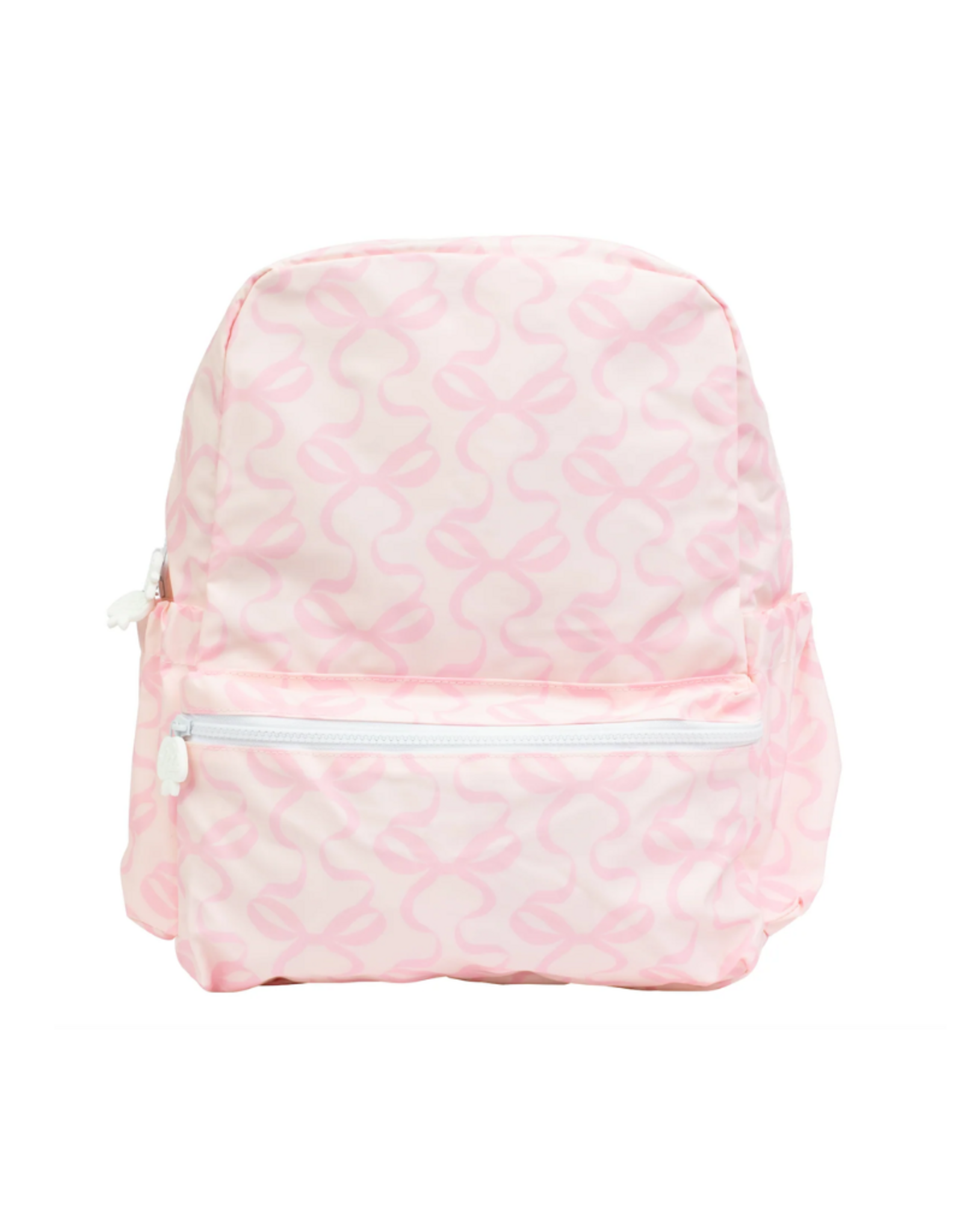 Apple of My Isla The Backpack Large, Pink Bows On Pink
