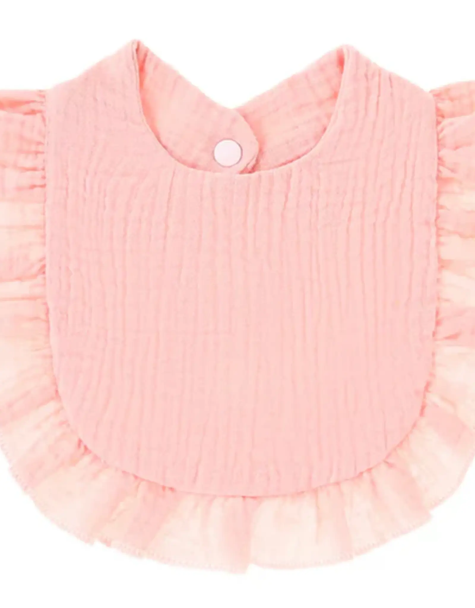 Ruffle Toddler Bib, Pink