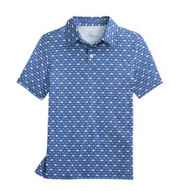 Southern Tide Driver Fintastic Frenzy Perf Polo, Ocean Channel