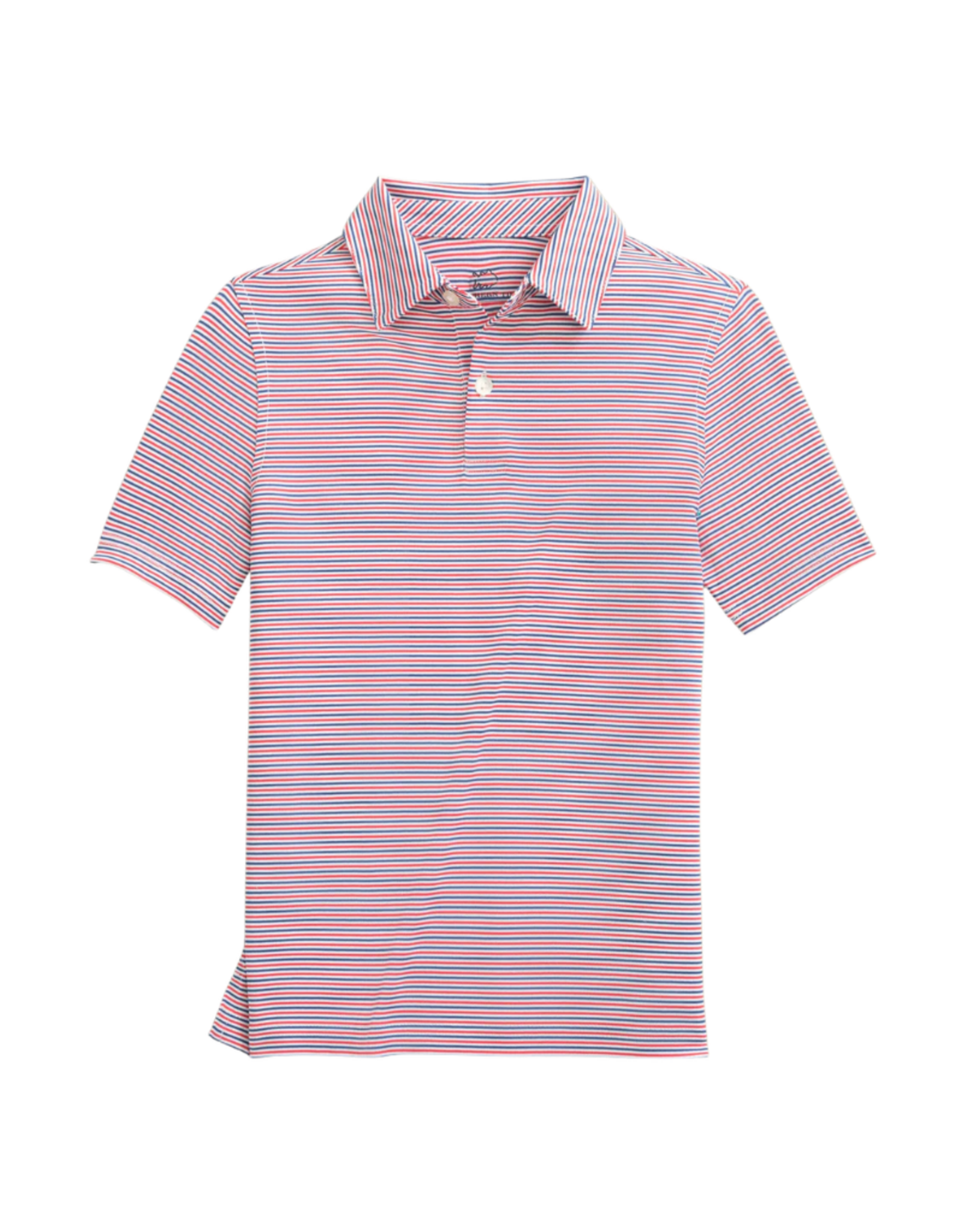 Southern Tide Driver Micro Stripe Perf Polo, Channel Marker Red