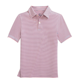 Southern Tide Driver Micro Stripe Perf Polo, Channel Marker Red