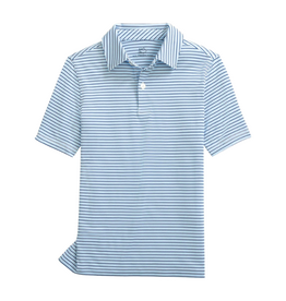 Southern Tide Driver Micro Stripe Perf Polo, Ocean Channel
