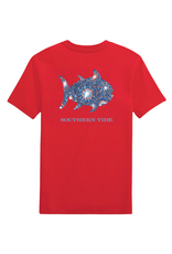 Southern Tide Fireworks Skipjack Tee, Channel Marker Red