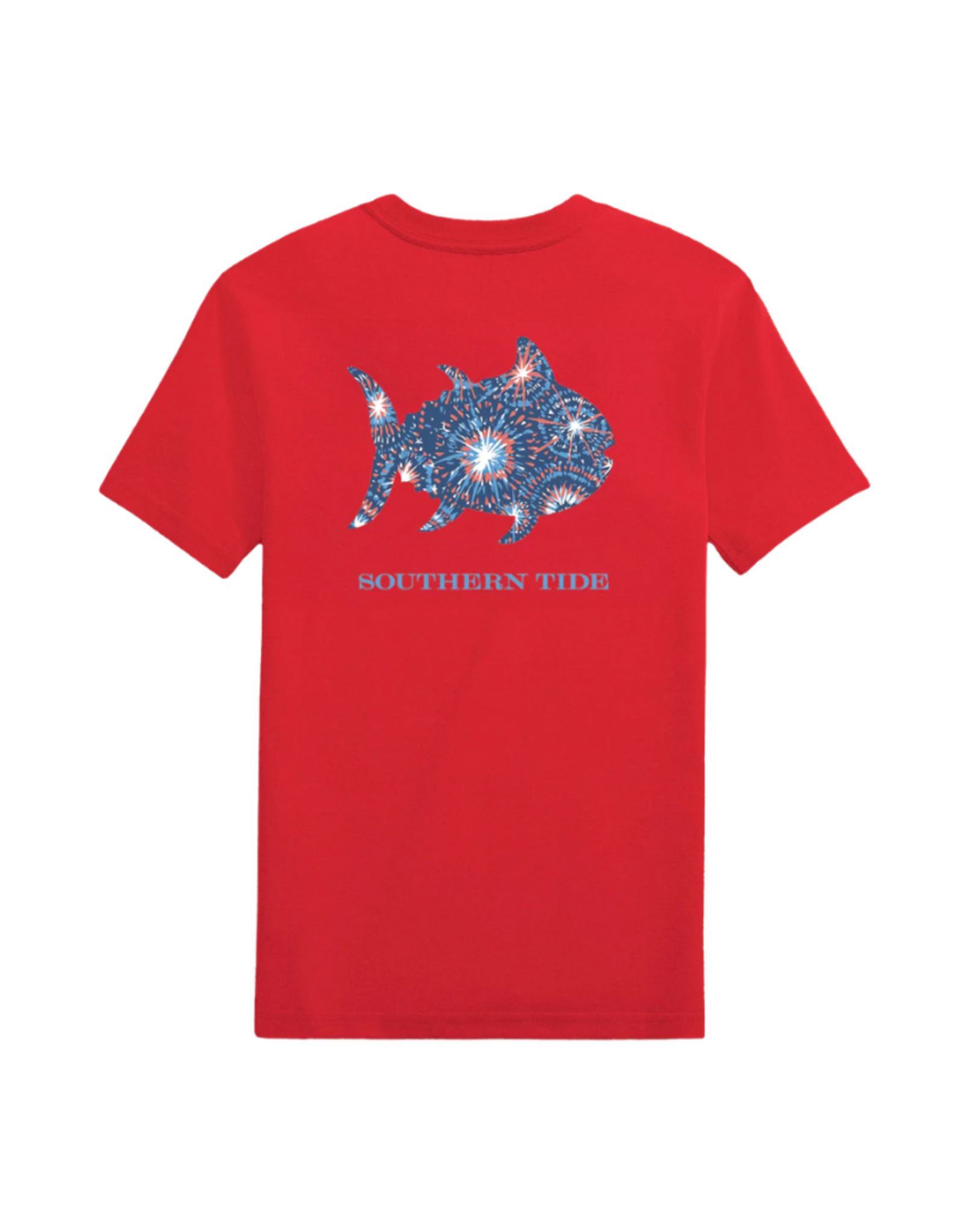 Southern Tide Fireworks Skipjack Tee, Channel Marker Red