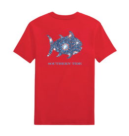 Southern Tide Fireworks Skipjack Tee, Channel Marker Red