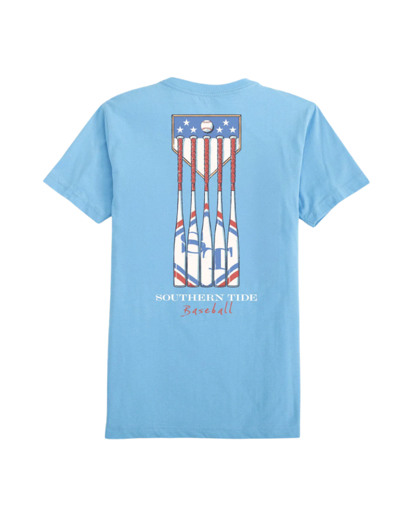 Southern Tide Patriotic Bats Tee, Ocean Channel