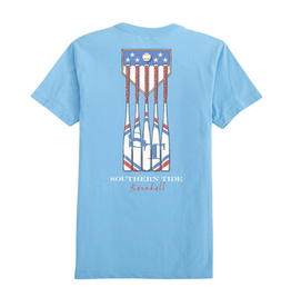 Southern Tide Patriotic Bats Tee, Ocean Channel