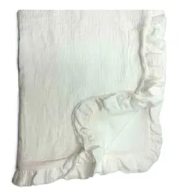 Ruffle Blanket, White