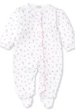 Kissy Kissy Garden Print Footie W/Ruffle Zipper, White