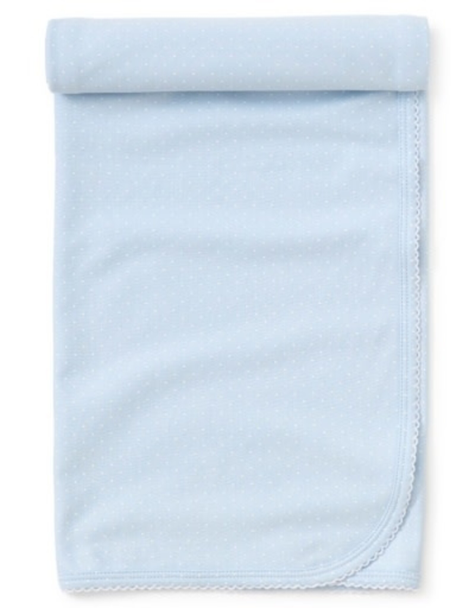 Kissy Kissy New Kissy Dots Print Blanket, White/Lt Blue