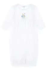 Magnolia Baby Noah's Ark Gathered Gown, Blue