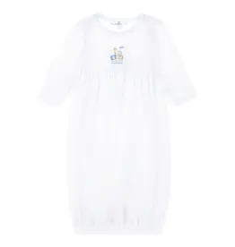 Magnolia Baby Noah's Ark Gathered Gown, Blue