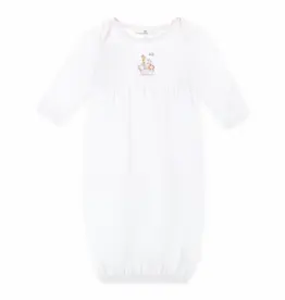 Magnolia Baby Noah's Ark Gathered Gown, Pink