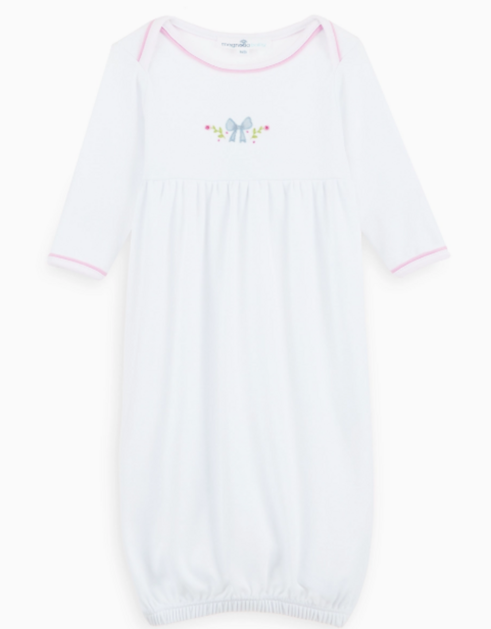 Magnolia Baby Evelyn's Classic Gathered Gown, Sky Blue