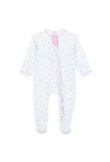 Magnolia Baby Evelyn's Classic Print Zip Footie, Sky Blue