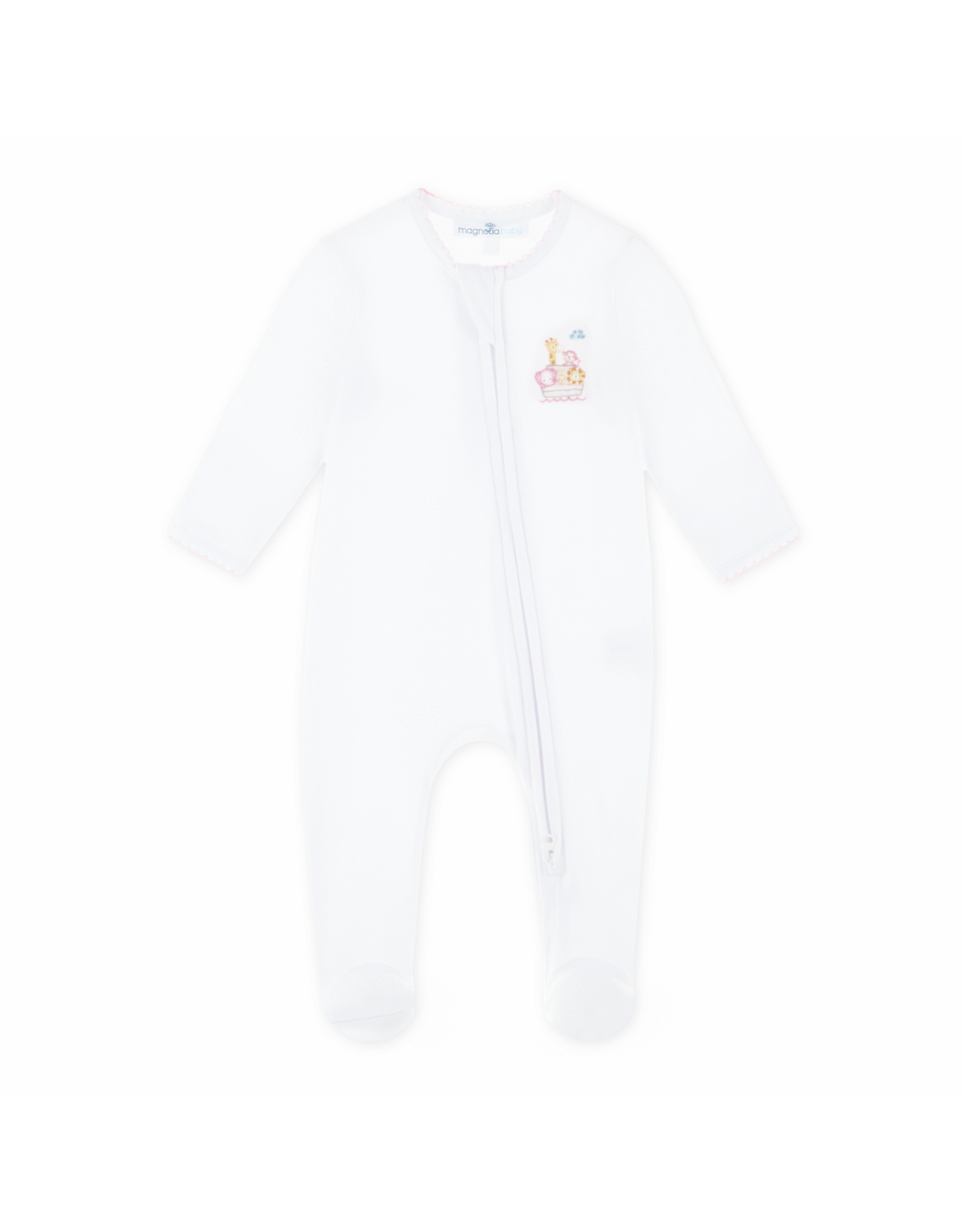 Magnolia Baby Noah's Ark Zip Footie, Pink