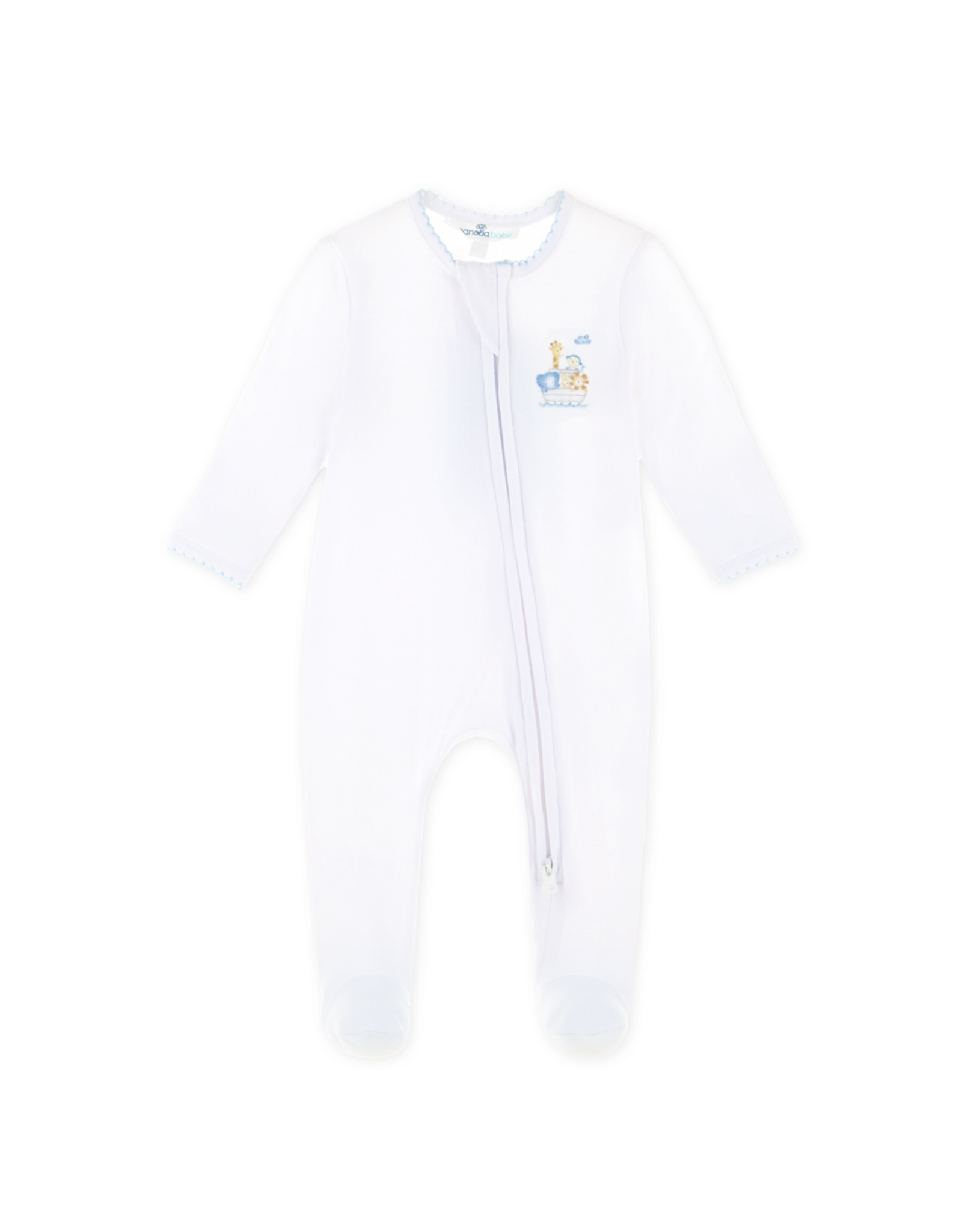 Magnolia Baby Noah's Ark Zip Footie, Blue