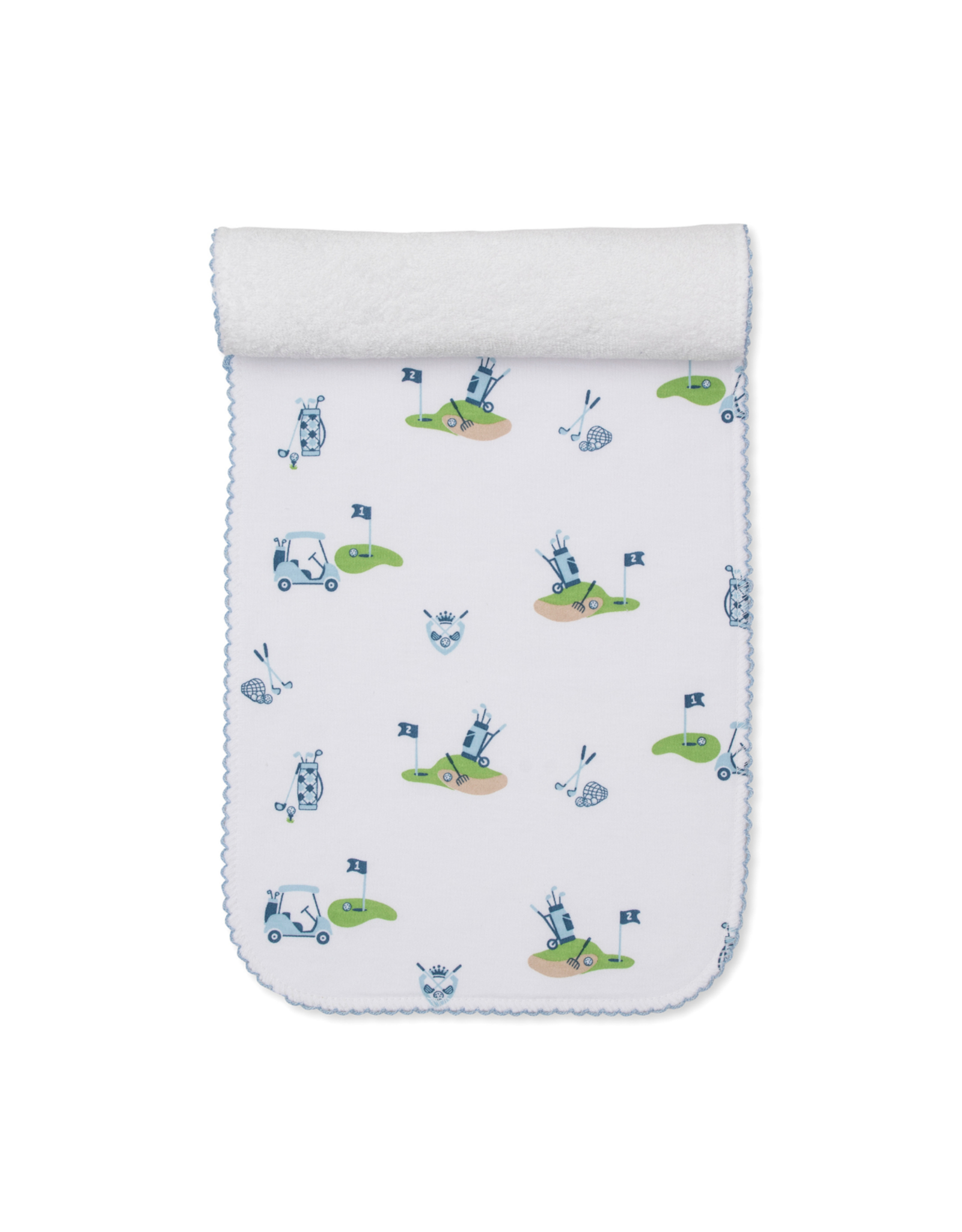 Kissy Kissy Golf Championship Burp Cloth Blue