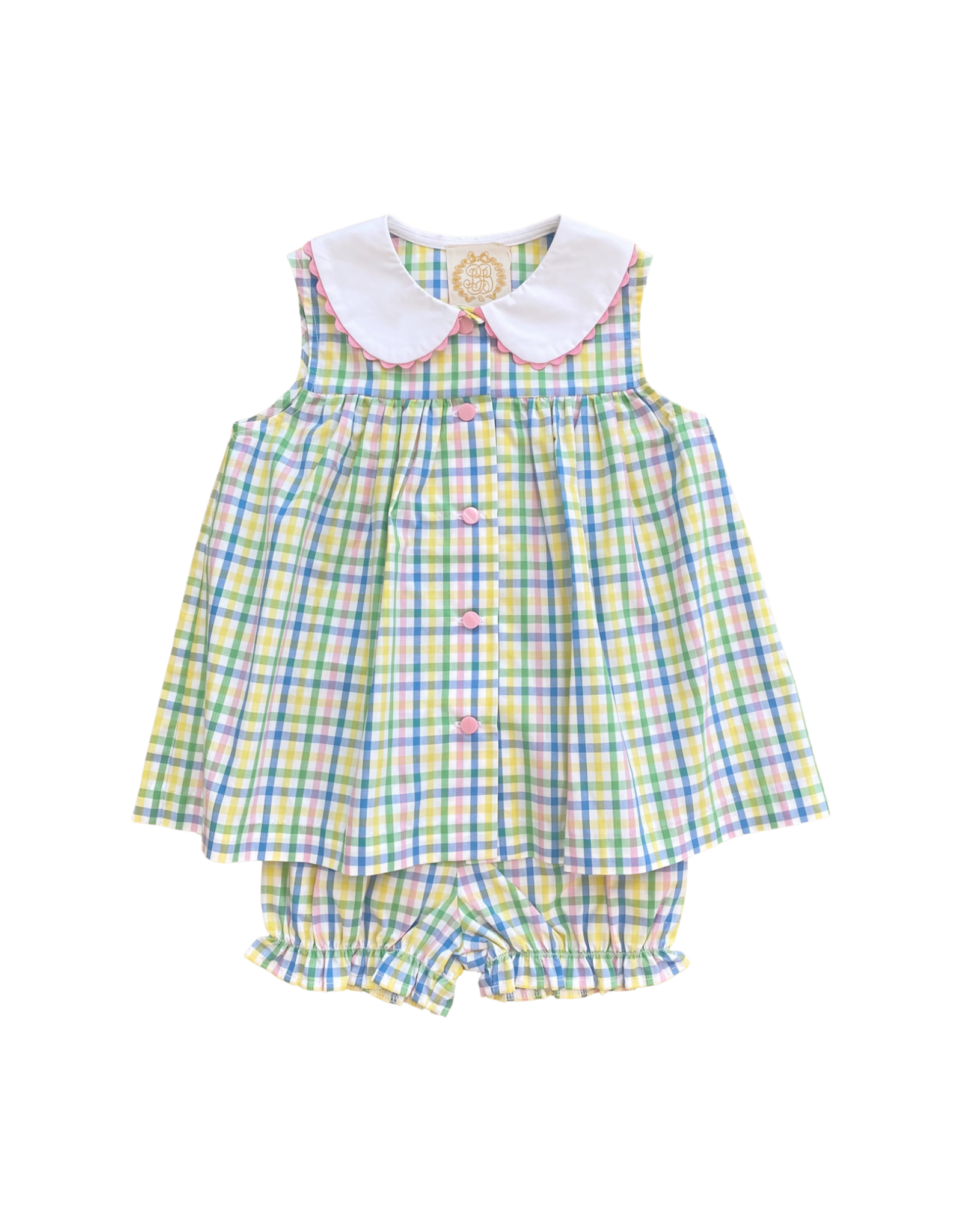 The Beaufort Bonnet Company Tabitha's Teacher's Pet Bloomer Set, Primland Plaid