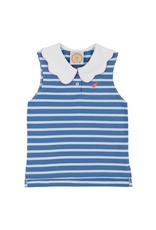 The Beaufort Bonnet Company Paiges Playful Polo, Barbados Blue Stripe